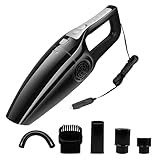 Handheld Vacuum Cleaner for Car, Wired Car Vacuum Cleaner with Cigarette Lighter Plug, Portable Mini Hoover with Multiple Attachments with 4m Power Cable, for Car Interior Cleaning