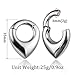Casvort 2PCS Hypoallergenic Silver Teardrop Ear Weights 316 Stainless Steel Ear Hangers 2g Gauges Plugs Tunnels Ear Expander Stretchers Fashion Piercing Body Jewelry