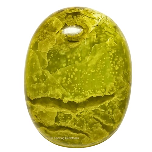 Image of Amazing Gemstone Green Opal Crystals and Healing Stones - Large Palm Stone Crystals Piedra - Crystal for Good Luck, Balanced Positive Energy, Meditation - Unique Stocking Stuffers Gifts for Women, Men