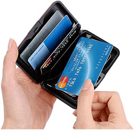 Miniatura 7 de Hifuler Tarjetero de aluminio con bloqueo RFID, práctico tarjetero para tarjetas bancarias, tarjeta de identificación, tarjeta de compras, tarjeta