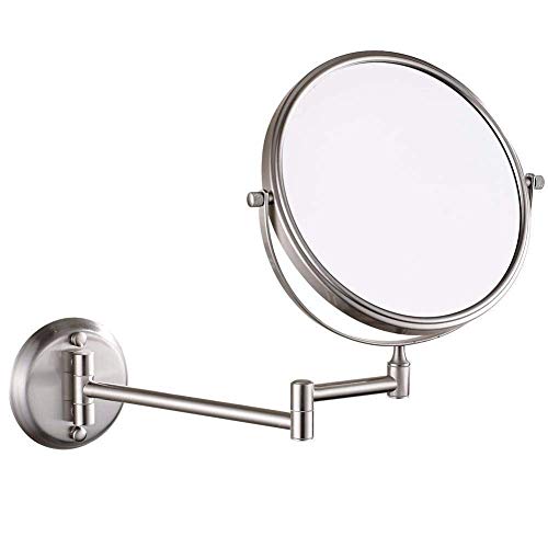 Miroir de rasage mural double face grossissant 5X extensible miroir de maquillage 6" - 2