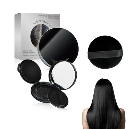 Rostblant Polvos para la raíz del cabello, con una borla de esponja de regalo, polvos duraderos para la raíz del cabello con espejo y esponja, polvos para la raíz (negros)
