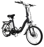 Elektrofahrrad, Klappfahrrad Z1, nur 22,2 kg, 250 Watt, Scheibenbremsen, Fahrrad 6-Gang-Shimano-Schaltung, E-Bike, Faltrad, Klapprad, Campingrad, Aluminium