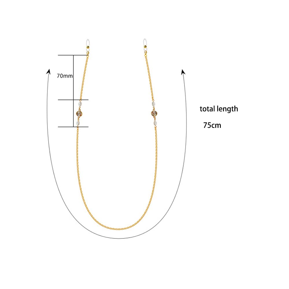 Brillenketten, Sonnenbrillen-Gurthalter, Muscheln und Perlen, Brillen-Haltekette for Damen,Brillenketten