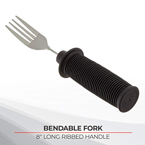 Sammons Preston Sure Hand Bendable Fork 8.75" Long, Stainless Steel Flatware Bends to