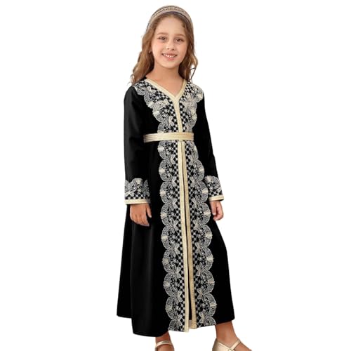 Abaya bordado exclusivo vestido largo con encaje fino de alta costura árabe