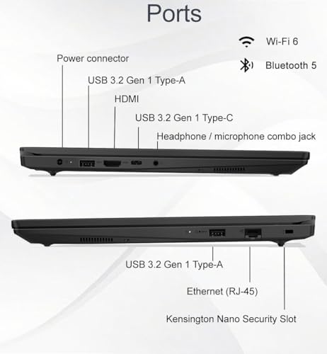 Lenovo V15 Gen 5 Business Laptop (15.6" FHD Anti-Glare, Intel 10-Core i7-240H (> i7-13700H), 32GB DDR5, 1TB SSD) for Student & Home, Numeric Keypad, Webcam w/Shutter, RJ-45, Win 11 Home w/Copilot - Image 6