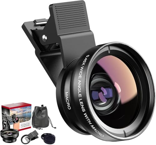 Auricase Mobile Phone Camera Lenses, 2 en 1 Lentes para móvils,