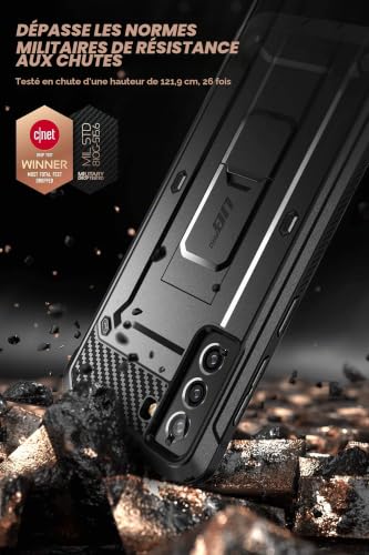 Coque Samsung S21 FE 5G antichoc avec protège écran et support intégré