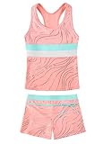 Picture of JerrisApparel Little Girls' Summer Two Piece Boyshort Tankini Kids Swimsuit (12-13/Tag Size 4XL, Orange F)
