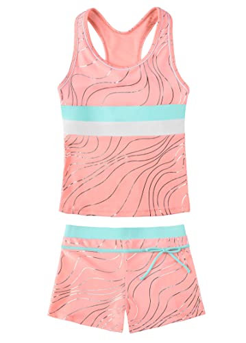 Image of JerrisApparel Little Girls' Summer Two Piece Boyshort Tankini Kids Swimsuit
