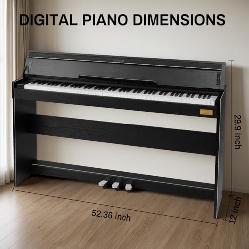 MOSEN 88 Keys Weighted Digital Piano with Furniture Stand & 3-Pedal Unit, Hammer Action Keyboard, Full-size Electric Piano Keyboard Supports USB-MIDI/Wireless Connect, MDP-110 - Thumbnail 6