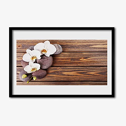 Cadre photo orchidée en bois 60x40 cm pour créer une ambiance zen dans votre cuisine