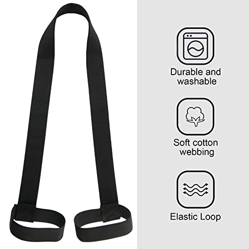 Cosmos Black Color Soft & Durable Cotton Yoga Pilates Mat And Simple Looped Sling / Harness / Carrying Strap For Pilates, Exercises, Aerobics #TOP1