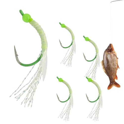 Qoukonao Juego de 5 señuelos luminosos para pesca de agua dulce de 4,5 cm, para pesca al aire libre