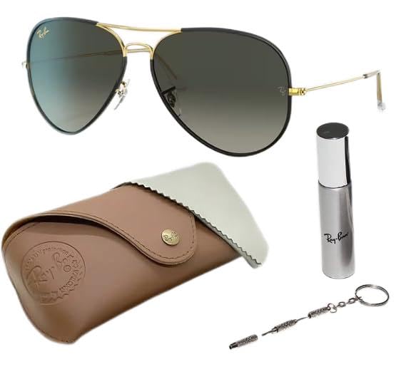 Image of Ray-Ban RB3025JM AVIATOR FULL COLOR LEGEND Pilot Shaped Sunglasses for Men & Women with Official RAYBAN Eyewear Kit