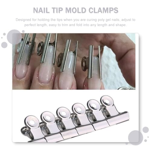DECHOUS 12 clips metálicos para uñas 12 piezas miniatura 3