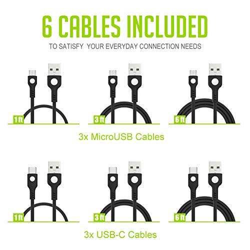Alsterplus 6 Pezzi USB C Cavo 3A + Micro USB Cavo