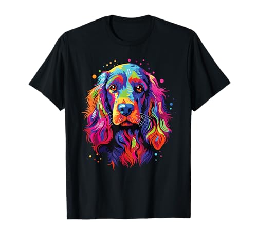 Watercolor Colorful English Cocker Spaniel Dog T-Shirt