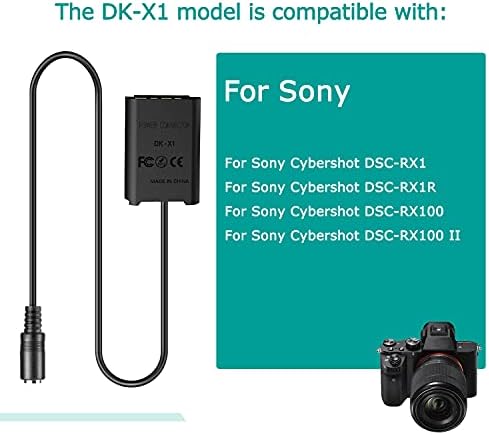 USB Cable AC-LS5 Drop voltage cable 5V-4.2V Camera Mobile Power Bank Charger + DK-X1 DC Coupler NP-BX1 NPBX1 Dummy Battery for Sony DSC-RX1 DSC RX100 RX1R