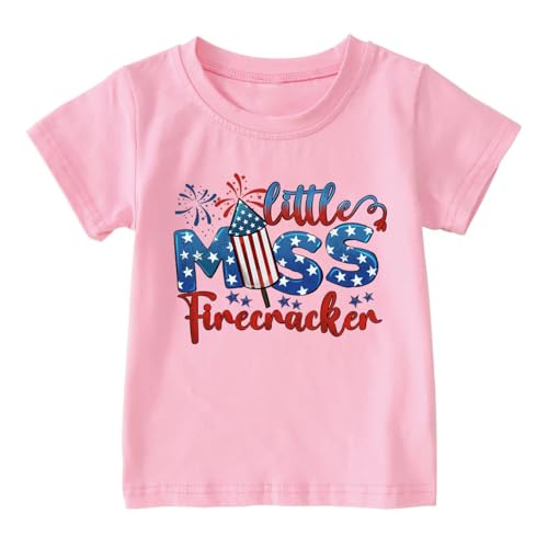 Image of Boys Girls 4th of July Shirts American Flag Tees Kids Patriotic Independence Day Memorial Day Tops 2-7 Years