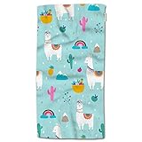 HGOD DESIGNS Alpaca Hand Towels,Cartoon Cute Llama Alpaca Cactuses and Leaves Pattern 100% Cotton...