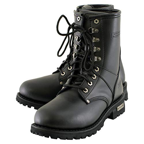Xelement 1446 Men's 'Vigilant' Black Leather Logger Boots with Inside Zipper 5