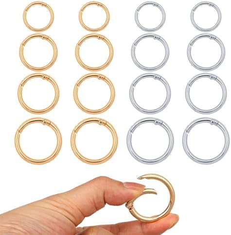 Amazon.com: Qianyu 16 PCS Metal Spring O Rings Round Snap Zinc Alloy ...