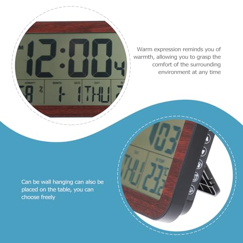 Reloj despertador electrónico negro digital compacto con pantalla grande de hogar 4