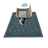 PetLike Cat Litter Box Mat, Thick Kitty Litter Trapping Mat, Durable,Waterproof &Washable with Non-Slip Backing, Soft on Kitty Paws and Easy to Clean, BPA Free