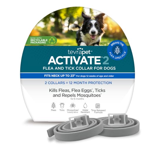 TevraPet Activate II Flea and Tick Collar for Dogs