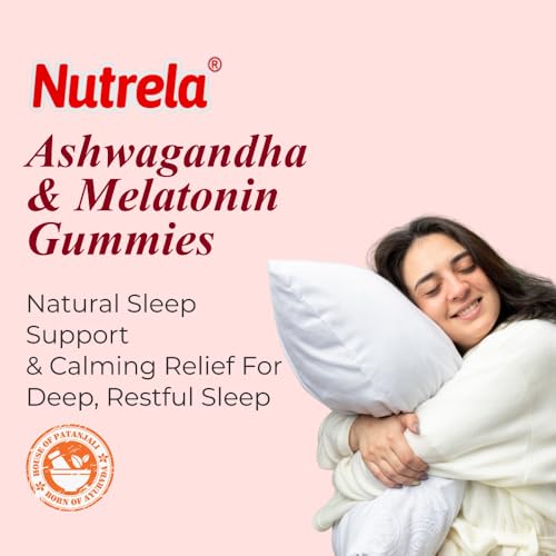 Image of Nutrela Ashwagandha & Melatonin Sleep Gummies for Men & Women | 30 Strawberry-Flavored Gummies | Supports Restful Sleep & Stress Relief
