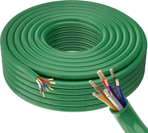 25FT 7 Way 10/2 12/1 14/4 AWG Trailer Wire -20°C to +105°C Heavy Duty Extension, Multi Gauge Traditional SEA 7 Pin CCA Conductor Color-Coded Cable for Camper RV Utility Trailer Equipment Caravan
