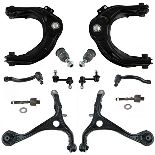 TRQ 12 Piece Steering Suspension Kit Control Arms Tie Rods Sway Bar End Links