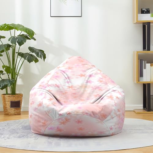 Fasbuy Flor de Ciruelo Puff, Puff Gigante sin Relleno con Asa, Salon Bean Bag para Almacenaje, Puf Sofa de Color, para Adultos y Niños, Exteriores y Interiores (Tie-Dye,130x150cm)