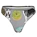 WUXEKZO Womens Cheeky Briefs Panty, Ultra Soft, Polyester Fashion Board Triangle Briefs Bikini Fast Dry Grey Blue Donut Dog Art Bikinis