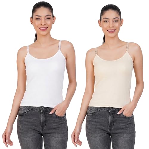 Image of Women's Cotton Camisole Slip | Adjustable Straps | Ultra-Soft Pure Cotton Fabric | Camisole | (S,M,L,XL,2XL,3XL,4XL)