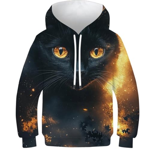 Sweat à capuche enfants 11-13 ans motif félin vêtement extérieur