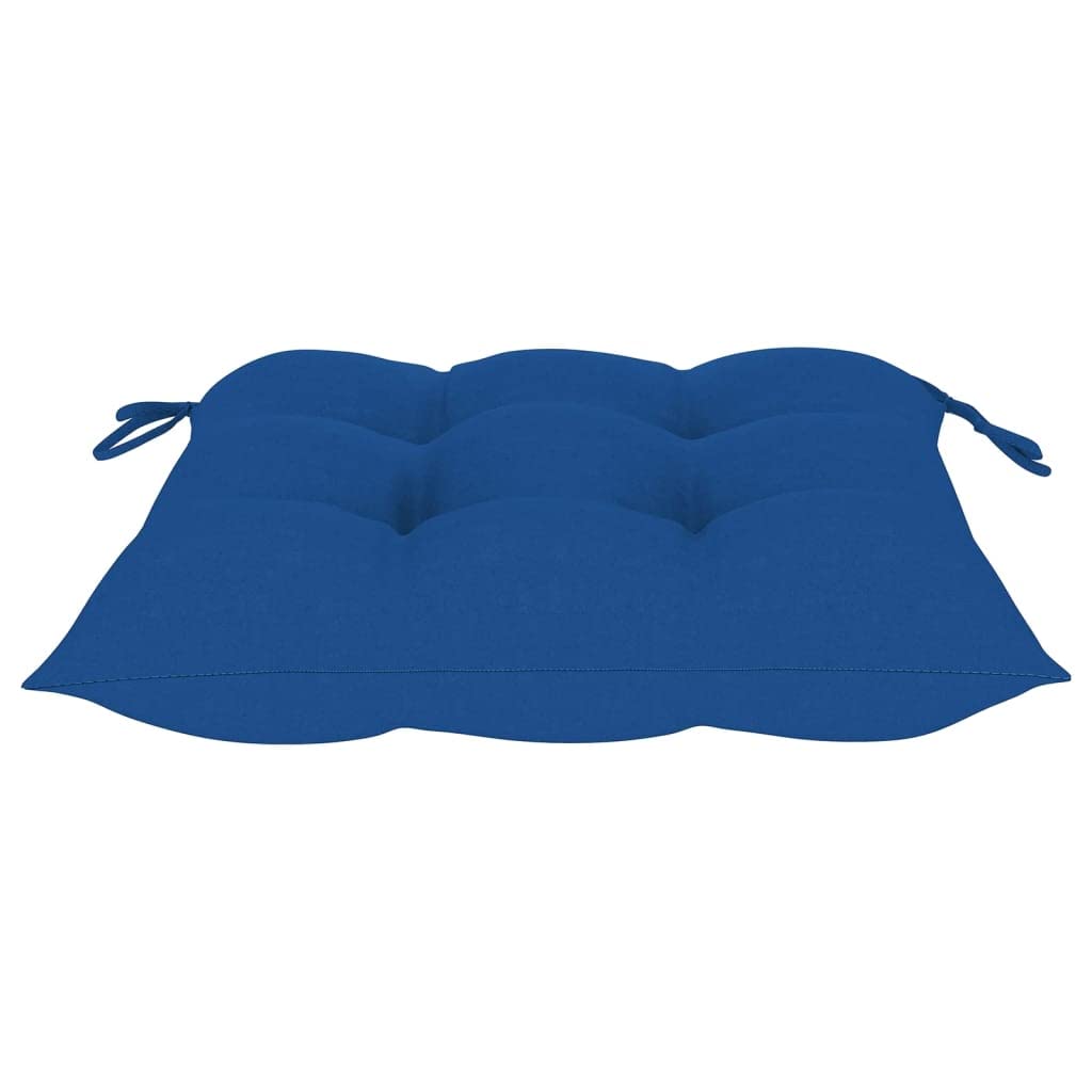 Gartenbank mit integriertem Tisch und Kissen Akazie Massivholz, 2-Sitzer Gartenmöbel Set mit Teetisch für Balkon, Terrasse und Garten, 159 x 61 x 92 cm, Königsblau
