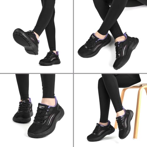 Image of Treesky Non Slip Work Shoes for Women, Restaurant & Kitchen Sneakers | Slip resistant soles, lightweight cushioning, breathable knit, removable insole, for nursing, food service & long shifts
