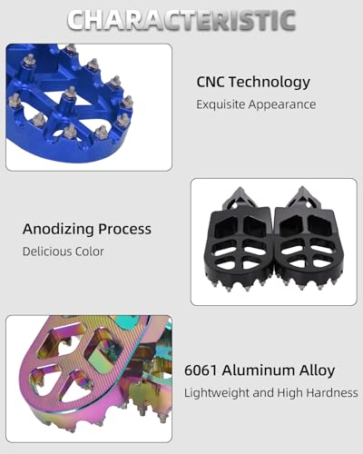 Image of JFG RACING Dirt Bike Foot Pegs,CNC Rest Pedal Footpegs for CR125 CR250 02-11 /CRF150R 07-24 /CRF250R 04-24 /CRF300L 21-24 /CRF450R 02-24 /CRF250X CRF450X CRF250RX CRF450RX CRF450RL CRF250L CRF1100L-Red
