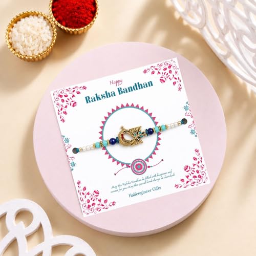Image of Personalized Name Glass Tumbler with Krishna Rakhi Gift Set for Raksha Bandhan | Custom Engraved Sipper Cup with Designer Rakhi, Roli Chawal Gift for Brother