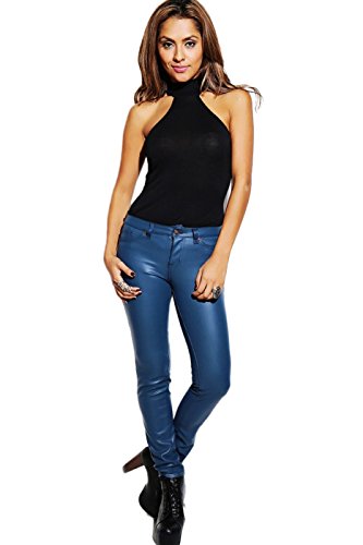 2LUV Women's Stretchy 5 Pocket Skinny Color Uniform Pants