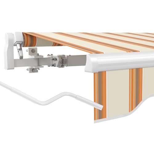 paramondo Gelenkarmmarkise Basic 2000 Markise Sonnenschutz Sichtschutz für Balkon & Terrasse, Vollständig zusammengebaut,400 x 300 cm (Breite x Ausfall), Multi Sand-Orange