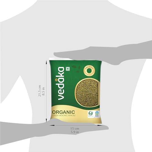 Image of Amazon Brand - Vedaka Organic Green Moong Whole | 1 Kg||Naturally Rich in Protein |Naturally Cholesterol free