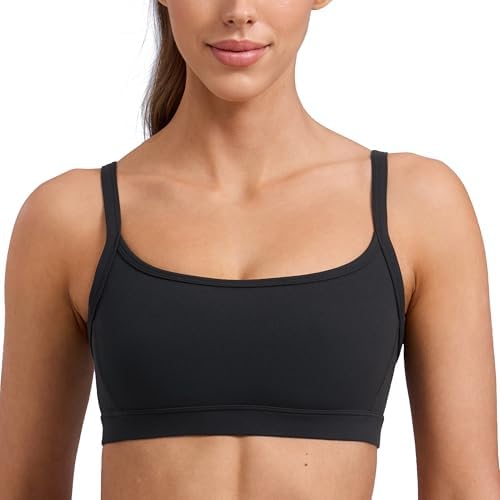 CRZ YOGA Butterlift Double Lined Scoop Neck Sports Bras for Women...