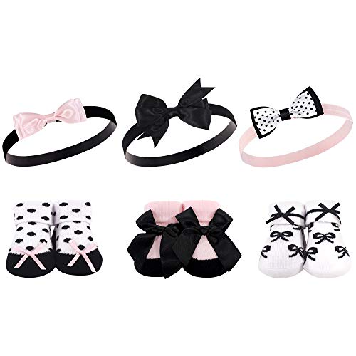 Image of Hudson Baby Girl's Headband and Socks Giftset