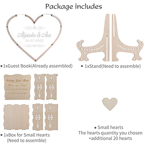 Hzgueostb Wedding Guest Book Alternative With Box And Small Hearts,Personalized Heart Drop Guest Sign For Rustic Wedding Decorations,Anniversary thumb #6