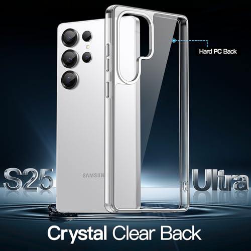 Image of JETech Cover Case for Samsung Galaxy S25 Ultra 5G, Non-Yellowing Shockproof Bumper Protective Phone Cover, Anti-Scratch Hard PC Back (Clear)