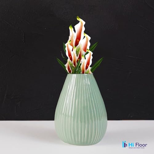 Image of Enhance Your Space with Artificial Leaf Decor Foliage for Stunning Interiors Decorative Items for Home;Office; Room; Living Room; Table; (Without Vase) (Pack of 2, Red and White Lily)